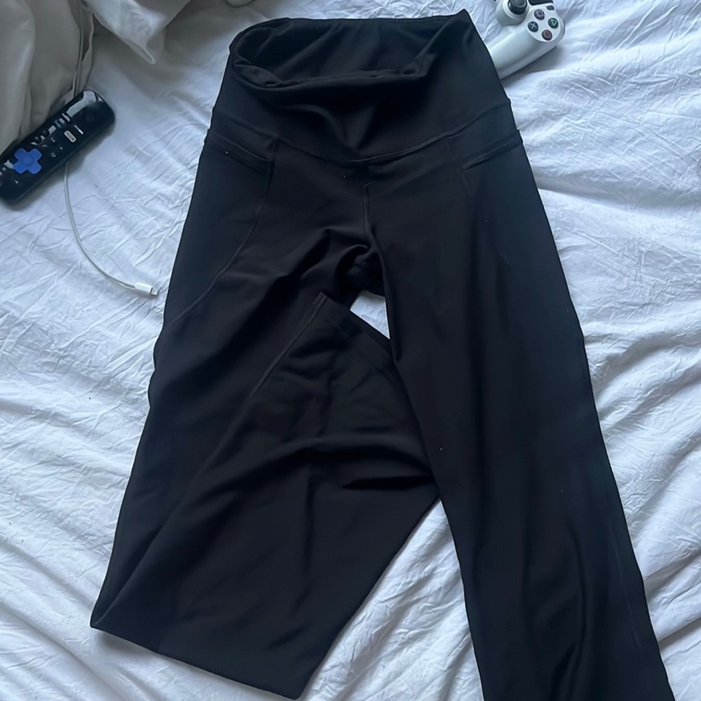 black flare leggings